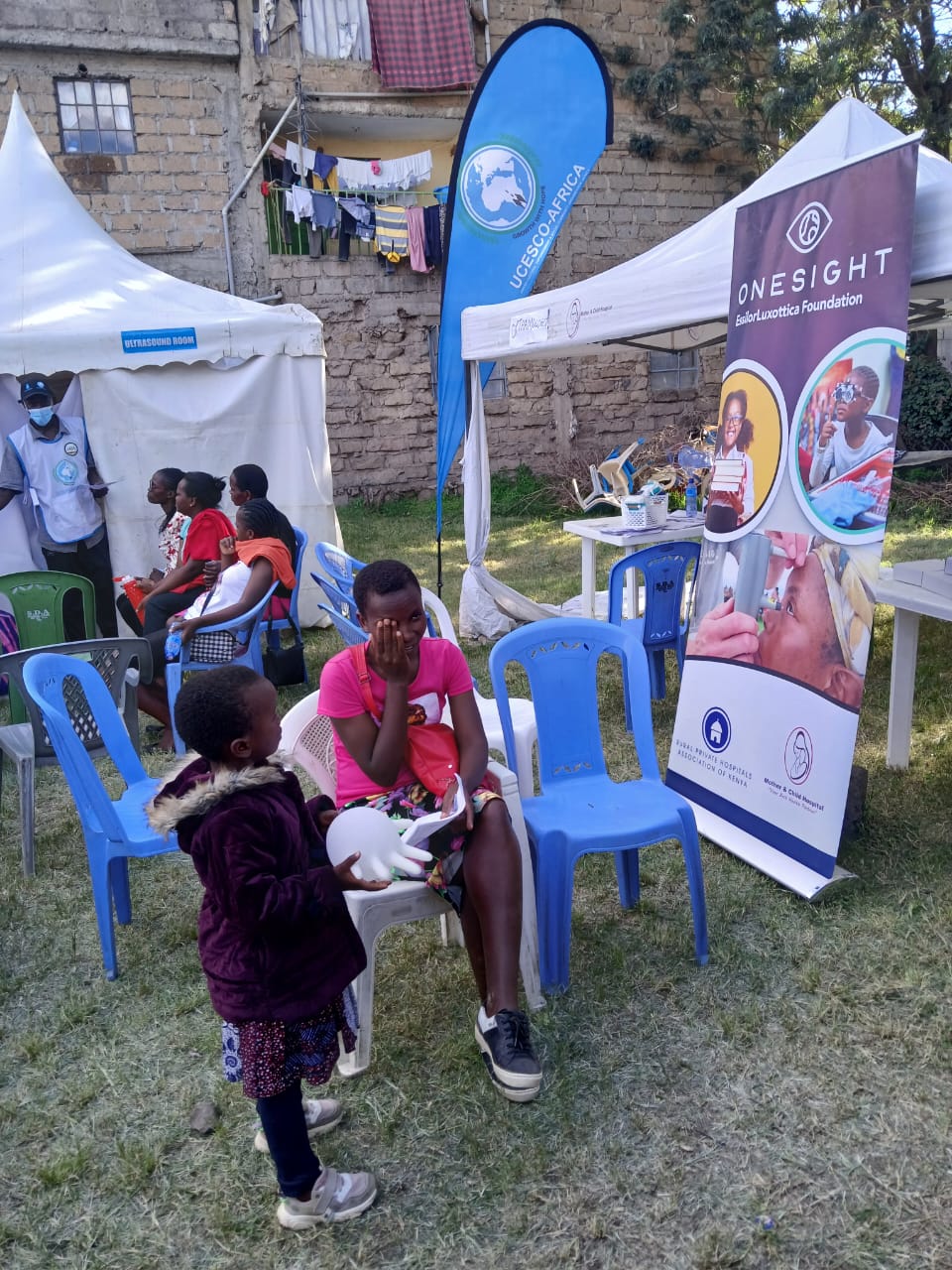 A Vision screening event where a RUPHA facility donated over 300 readers, sunglass and R2C eyewear